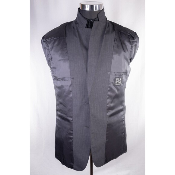 Jos A Bank 2-Pc Stripped Gray Suit Jacket Blazer Jacket Size 41R/S Pants 34X31 - Picture 10 of 16
